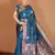 Blue Banarasi silk blend Woven Zari Work Traditional Saree