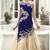 blue embroidery net semistitched gown