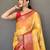 Orange woven organza saree with blouse