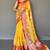 Orange woven organza saree with blouse