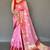 Pink woven organza saree with blouse