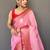 Pink woven organza saree with blouse