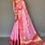 Pink woven organza saree with blouse