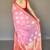 Pink woven organza saree with blouse