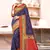 Sangam Prints Blue SILK  Woven Zari Work Traditional Tassle Saree