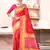 Sangam Prints Red SILK  Woven Zari Work Traditional Tassle Saree