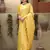 Sangam Prints Yellow Cotton Woven Work Traditional Tassle Saree