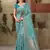 Sangam Prints Sky Blue Cotton Woven Work Traditional Tassle Saree