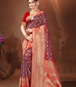 Sangam Prints Red Patola Silk Woven Work Traditional Tassle Saree