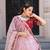Women's Organza and Thread embroidery work with lace border Lehenga Choli