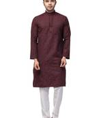 MMK-019 Maroon - Jaquard Cotton Blend