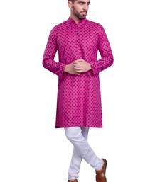 Pink printed cotton men-kurtas