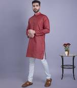 Red printed cotton men-kurtas