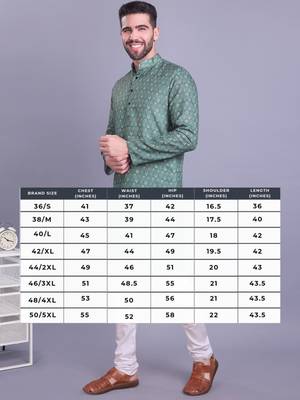 Green printed cotton men-kurtas 5