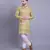 Yellow printed cotton men-kurtas