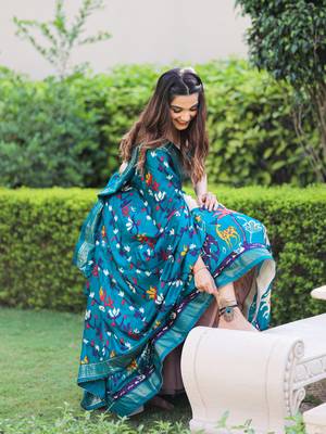Women's Dola Silk With Printed with foil work Lehenga Choli For Wedding  3
