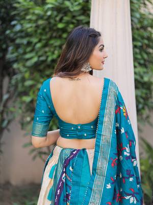 Women's Dola Silk With Printed with foil work Lehenga Choli For Wedding  4