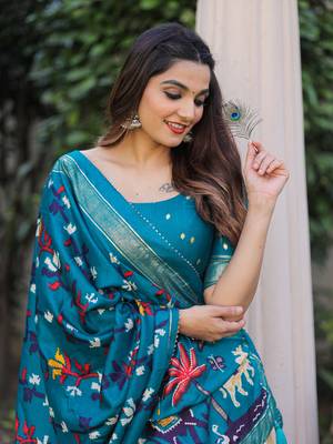 Women's Dola Silk With Printed with foil work Lehenga Choli For Wedding  5