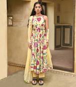 Yellow Floral Printed Kurta Set