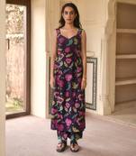 Floral Printed Violet Kurta Set