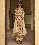 Yellow Floral Printed Kurta Set