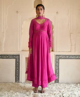 Hot Pink Kurta Set 1