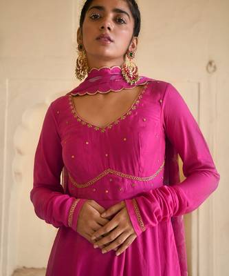 Hot Pink Kurta Set 7