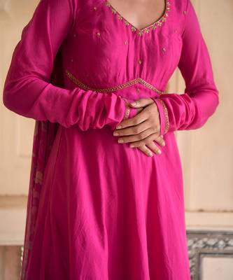 Hot Pink Kurta Set 9