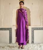 Violet Sleeveless Kurta Set