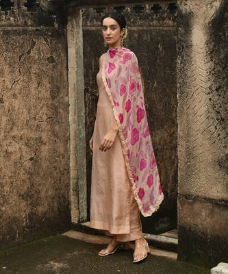 Peach Sleeveless Kurta Set 6