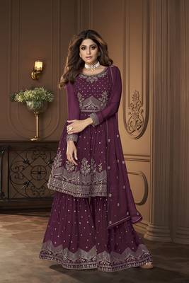 Women Designer Semi-Stitched Sharara Suit 1