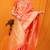 ORANGE  BANARSI SILK SAREE WITH ATTACHED BLOSUE 