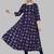 Blue printed cotton party-wear-kurtis