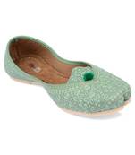 Desi Colour Green Embroidered women Ethnic Footwear/Punjabi Jutti