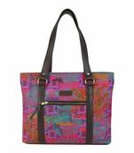 Elephant Motif Womens Tote Handbag