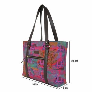 Elephant Motif Womens Tote Handbag 3