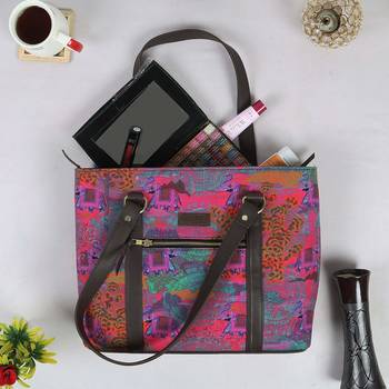 Elephant Motif Womens Tote Handbag 4