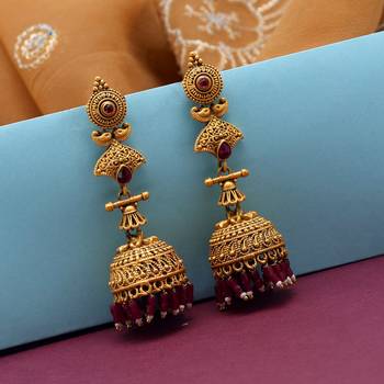Pink jhumkas 1