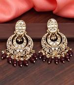 Maroon danglers-drops