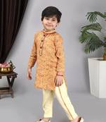 Printed Kurta yellow Paint
