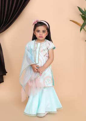 Aqua Green Kurti Sharara 2