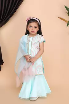 Aqua Green Kurti Sharara