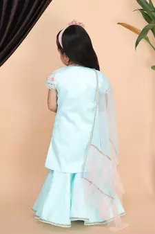 Aqua Green Kurti Sharara