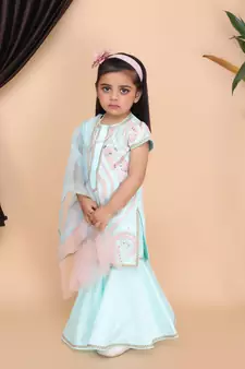 Aqua Green Kurti Sharara