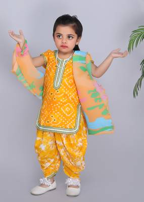 Yellow kurti and yellow dhoti 1