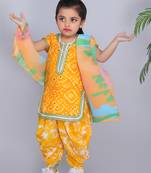 Yellow kurti and yellow dhoti