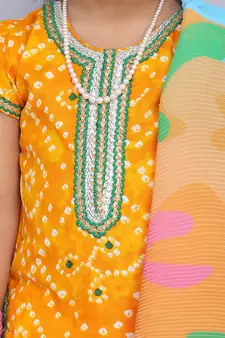 Yellow kurti and yellow dhoti