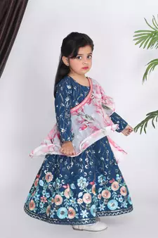 Blue Embroidery Anarkali