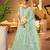 Light-sea-green embroidered net semi stitched lehenga