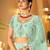 Light-sea-green embroidered net semi stitched lehenga
